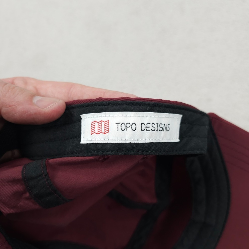 Topo Designs 5 Panel Running Hat Unisex Red Strap Back Lightweight Vented - Picture 8 of 9